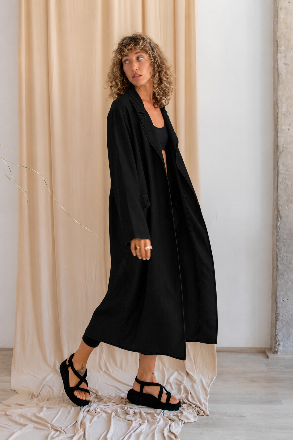 Black Tencel Coat - ARCHIVE SALE