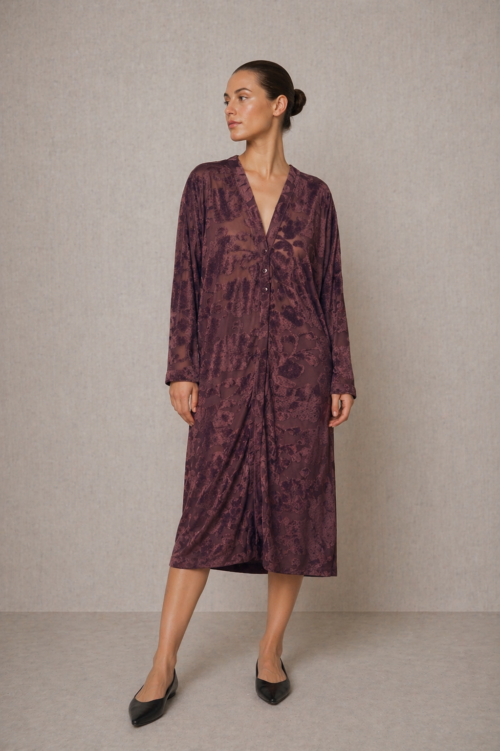 Cocoa Devoré Kaftan Jacket - ARCHIVE SALE