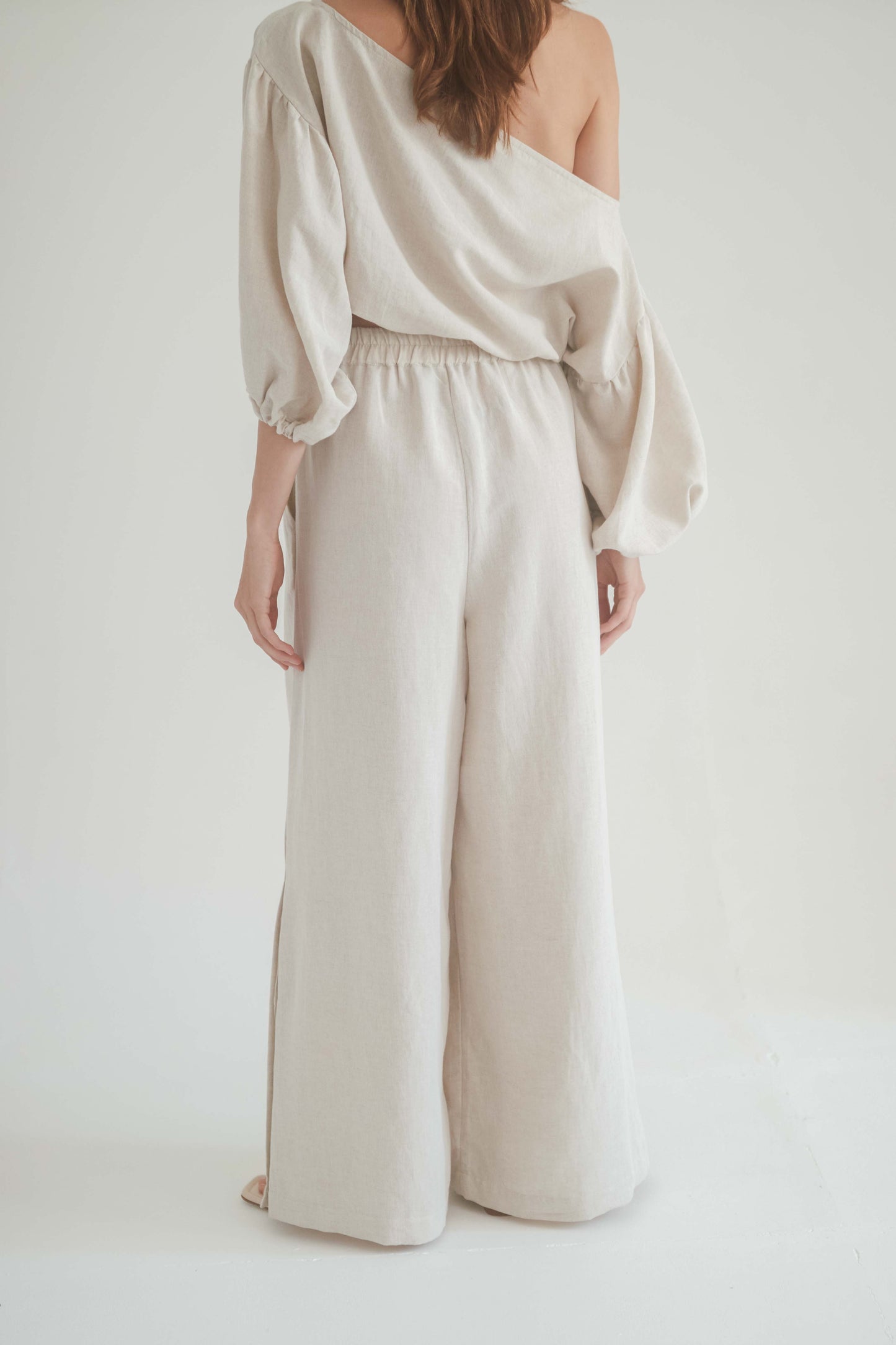 Natural Cotton Wide Trousers - ARCHIVE SALE