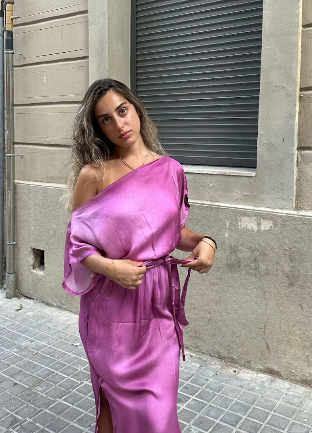 PRINT DRAPE DRESS
