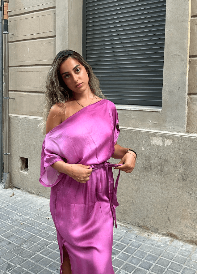 PRINT DRAPE DRESS