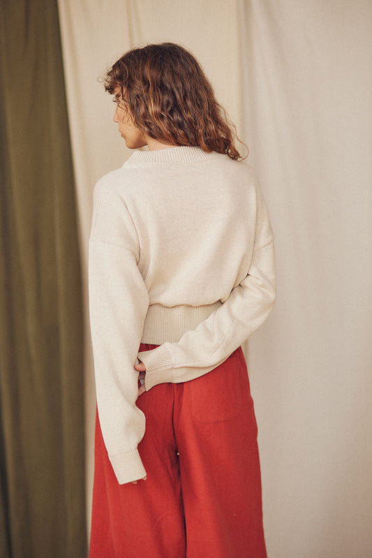 Jacquard Cotton Knit Sweater - ARCHIVE SALE