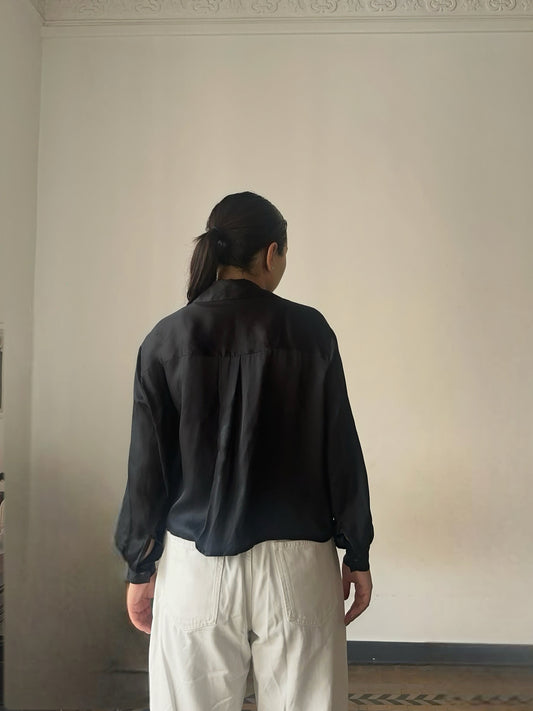 Black Ecovero Crop Shirt - ARCHIVE SALE