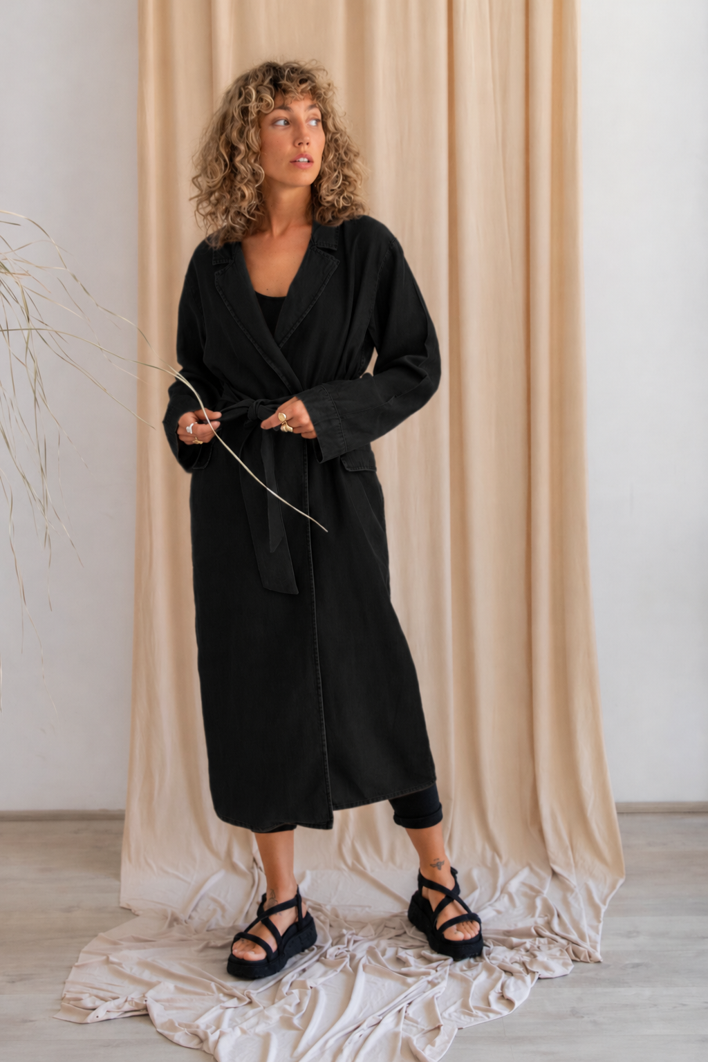 Black Tencel Coat - ARCHIVE SALE