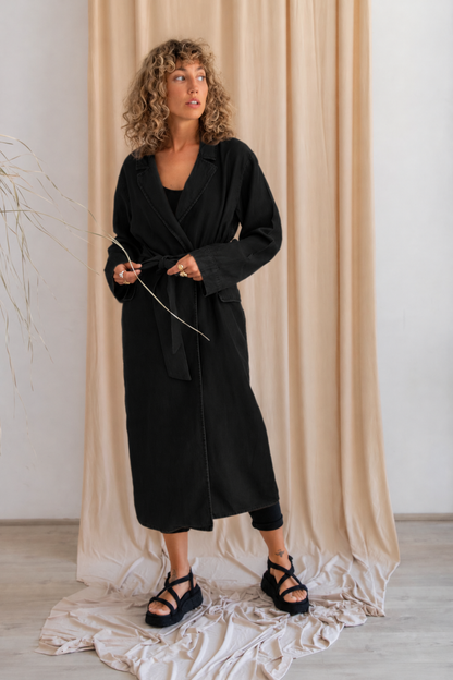 Black Tencel Coat - ARCHIVE SALE