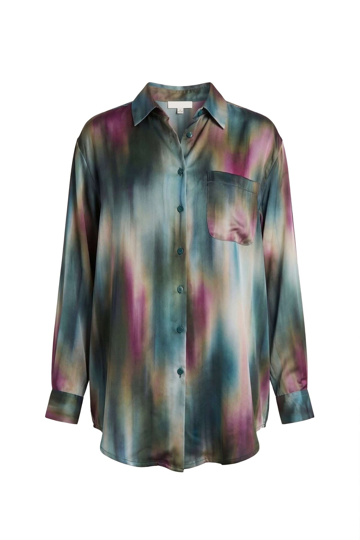 Printed ECOVERO Viscose Oversized Shirt featuring vibrant colors and an oversized fit, perfect for autumn-winter styling.