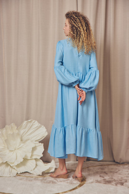 BLUE LONG SLEEVE DRESS - ARCHIVE SALE