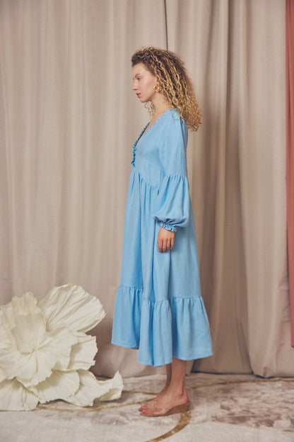 BLUE LONG SLEEVE DRESS - ARCHIVE SALE