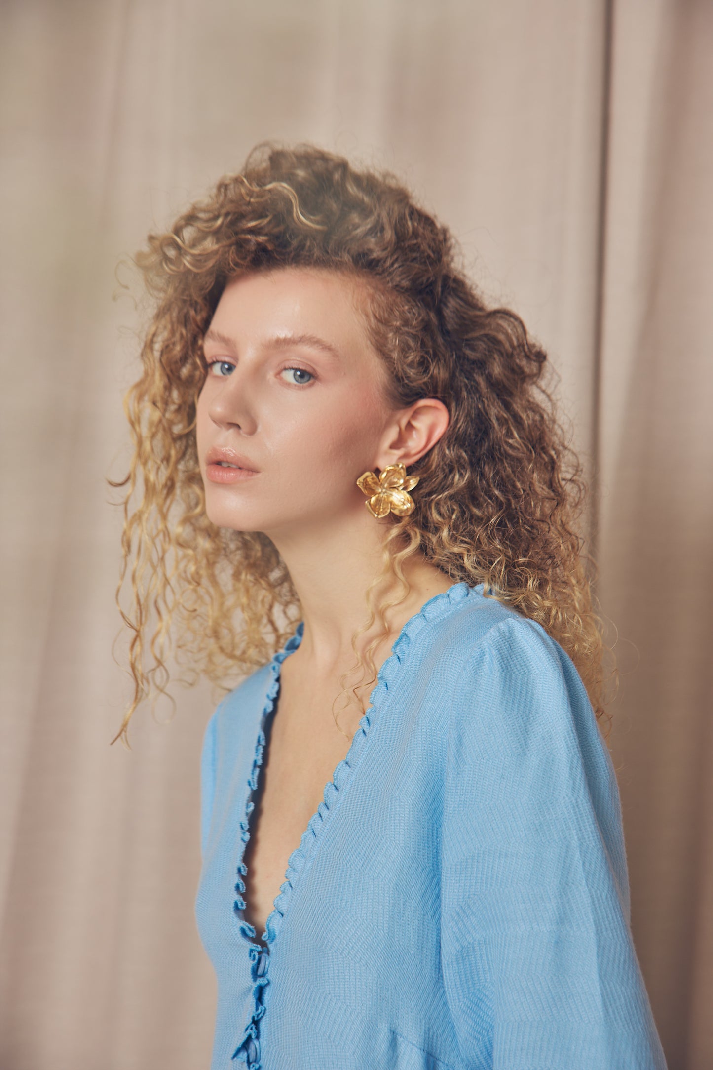 BLUE LONG SLEEVE DRESS - ARCHIVE SALE