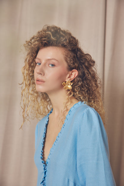 BLUE LONG SLEEVE DRESS - ARCHIVE SALE