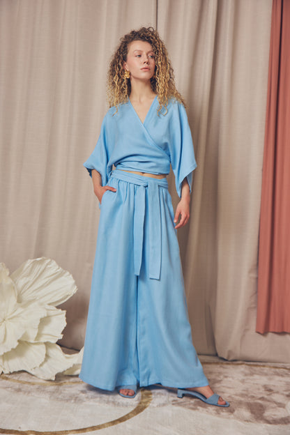 BLUE WIDE TROUSERS - ARCHIVE SALE
