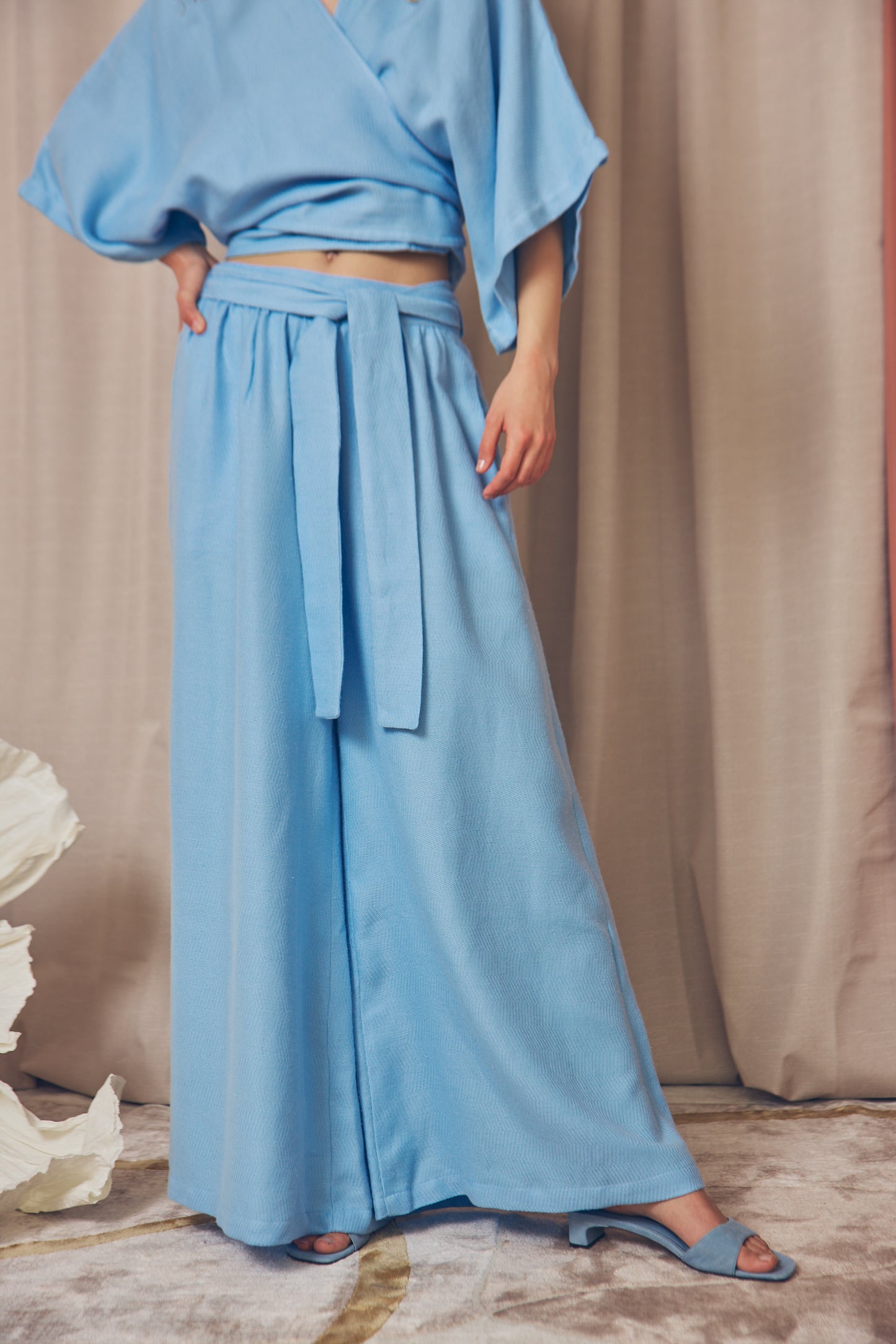 BLUE WIDE TROUSERS - ARCHIVE SALE