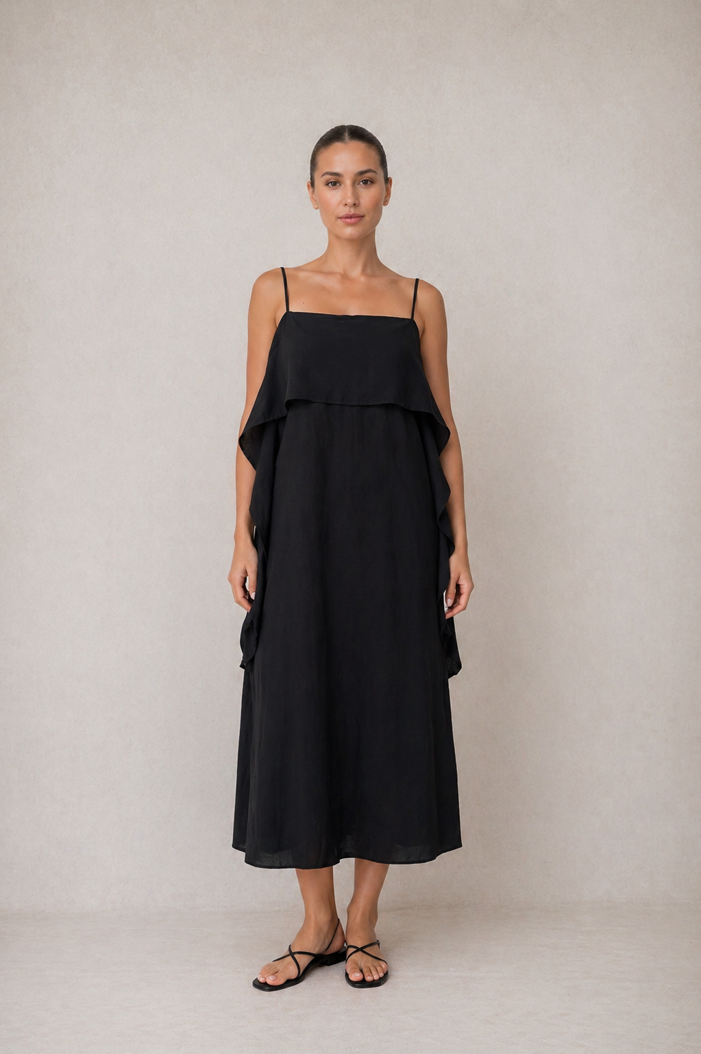 Black Midi Sun Dress - ARCHIVE SALE