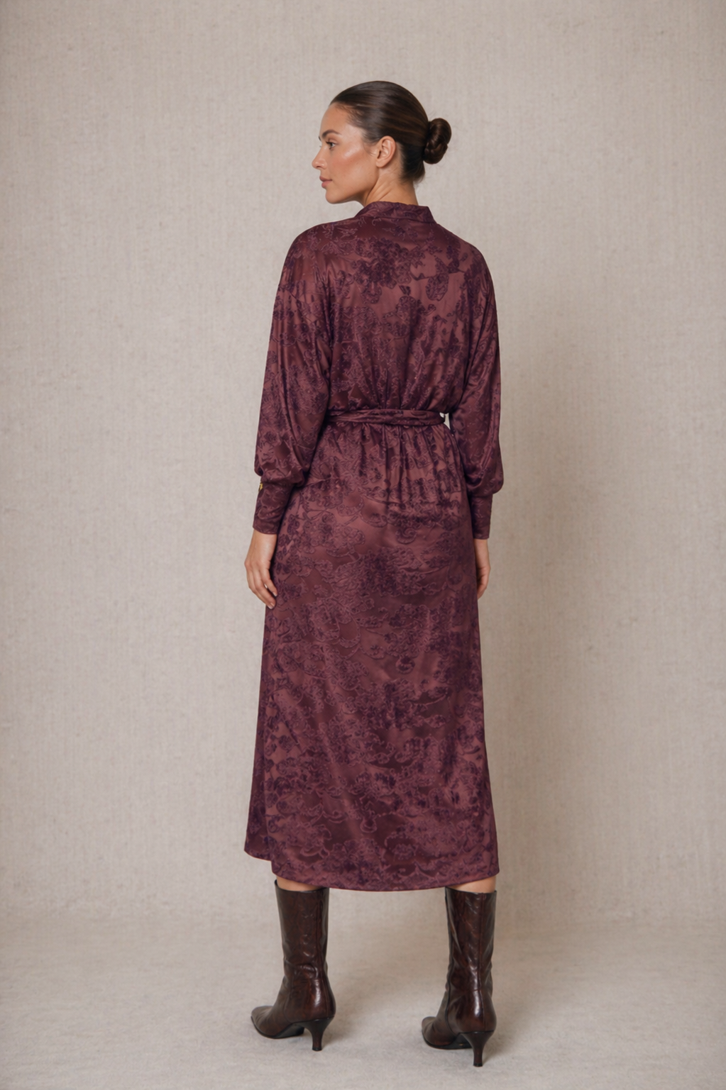 Cocoa Devoré Wrap Dress - ARCHIVE SALE
