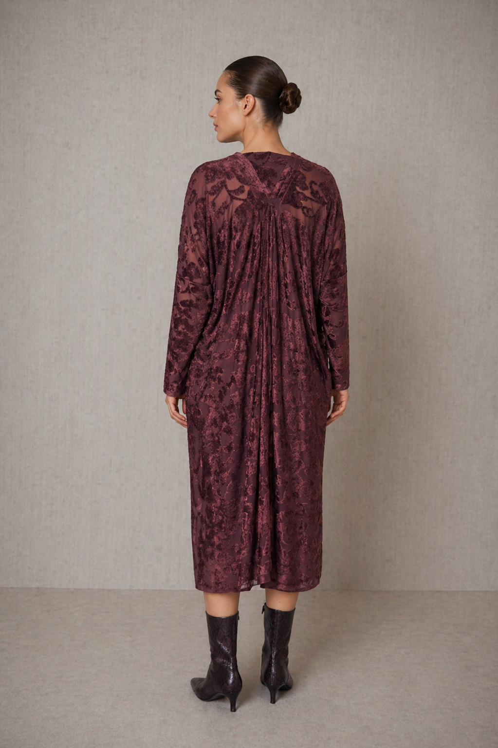Cocoa Devoré Kaftan Jacket - ARCHIVE SALE