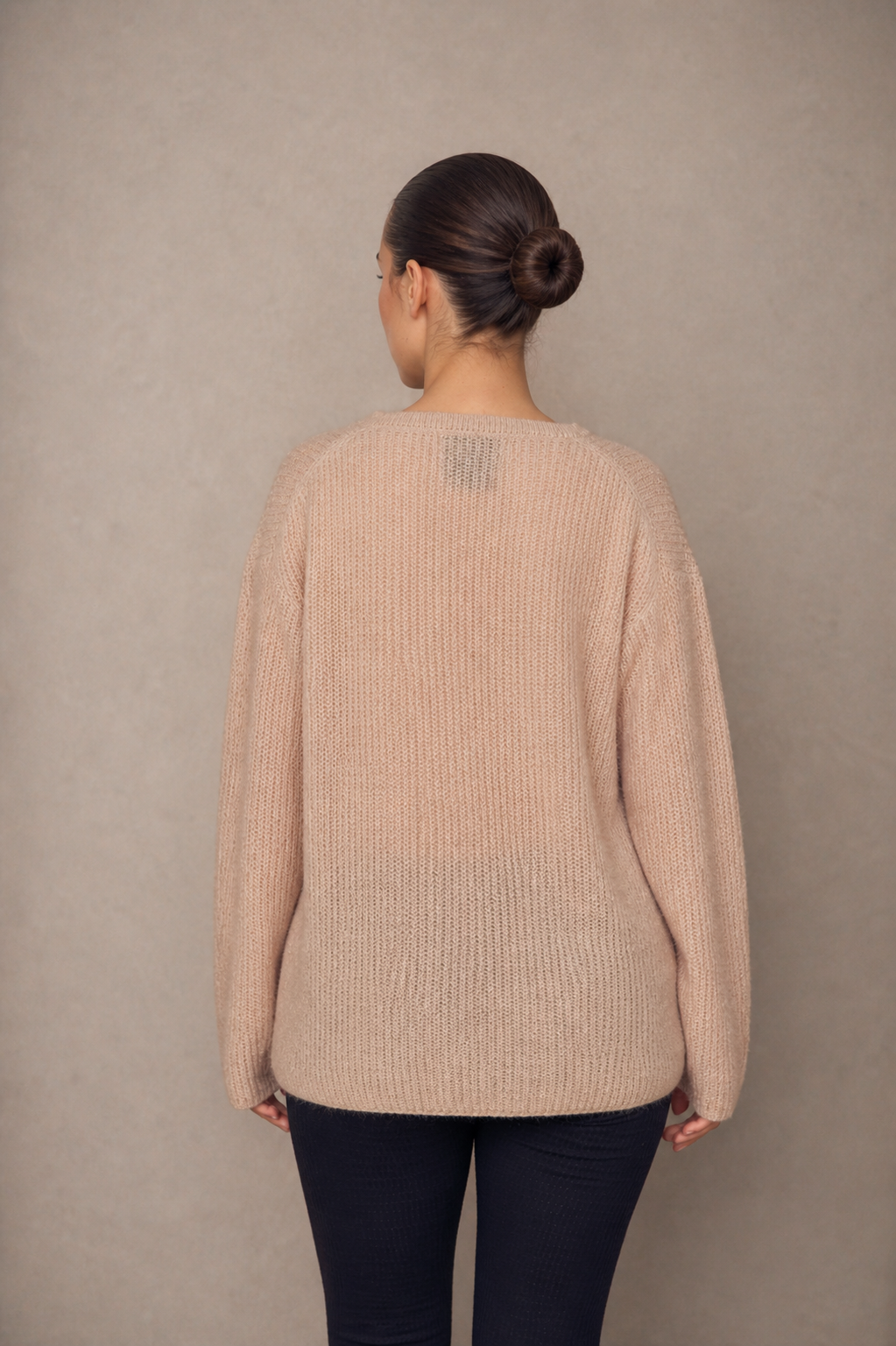 Ecru Wool V-Neck Sweater - ARCHIVE SALE