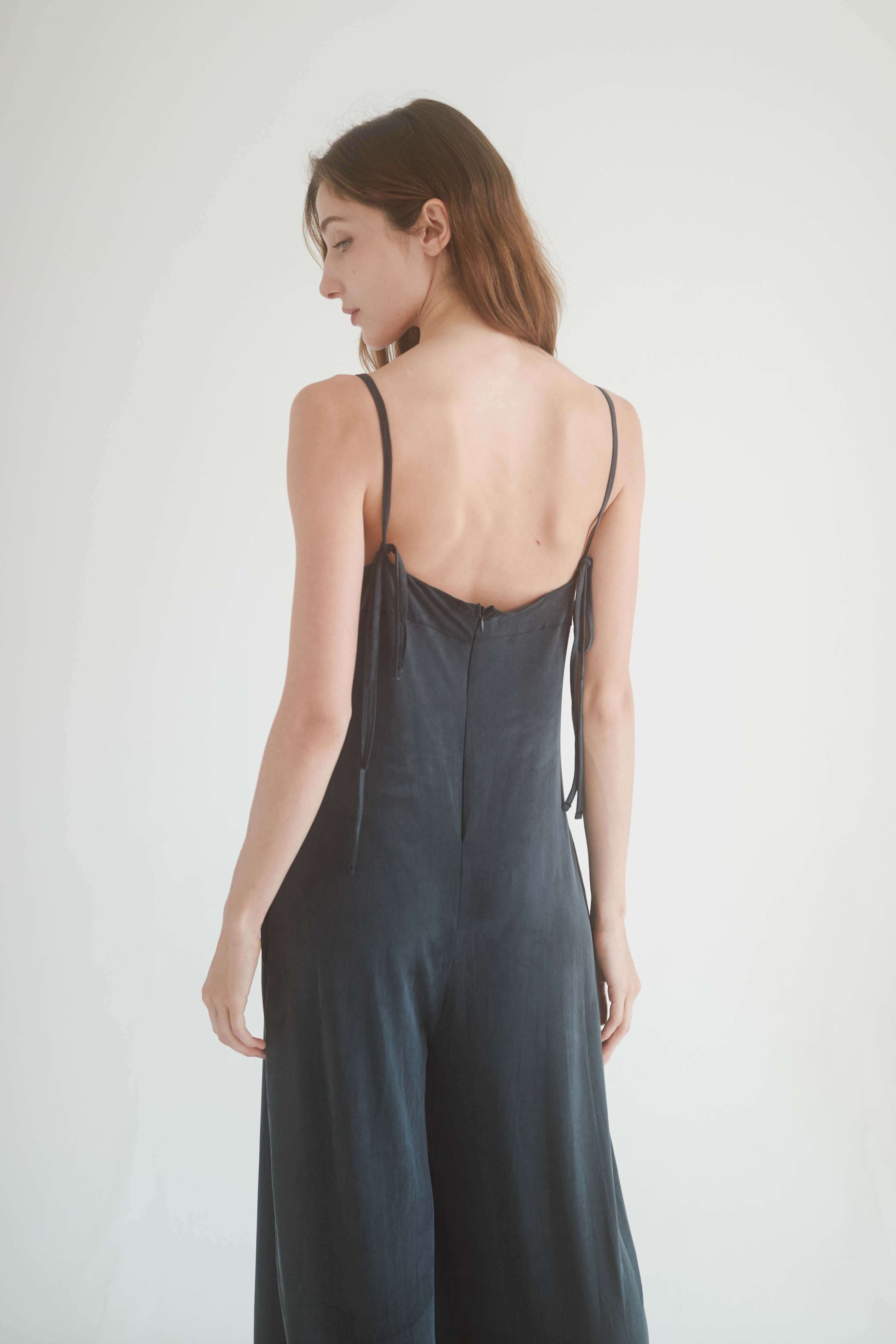 SLATE BLACK WIDE JUMPSUIT | COSSAC