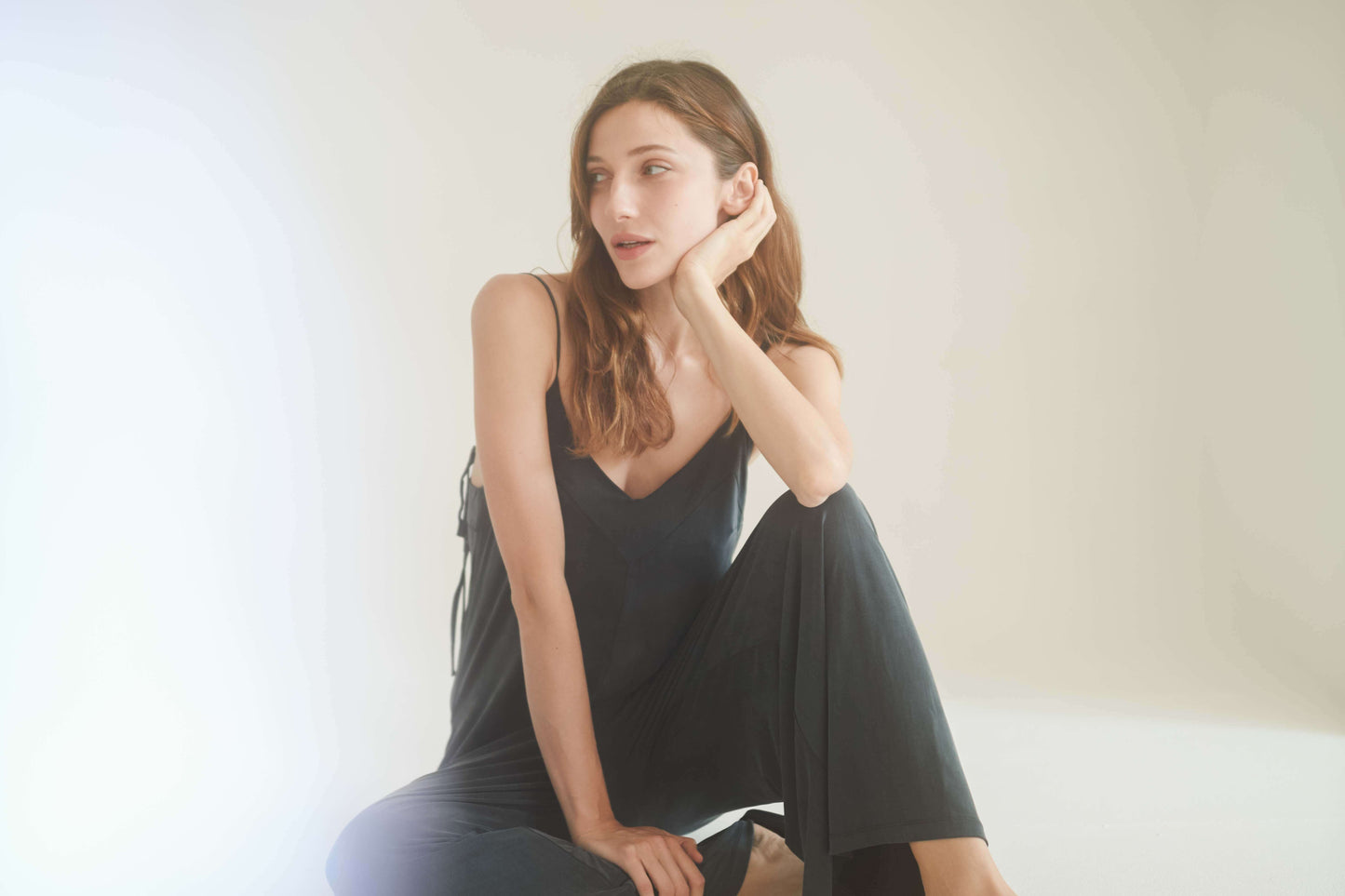 SLATE BLACK WIDE JUMPSUIT | COSSAC