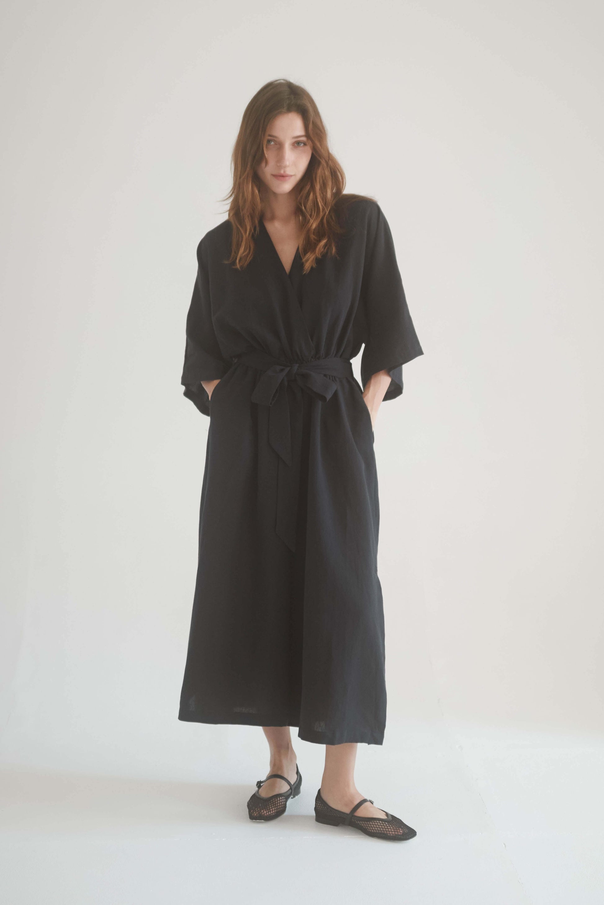 BLACK KIMONO JUMPSUIT | COSSAC