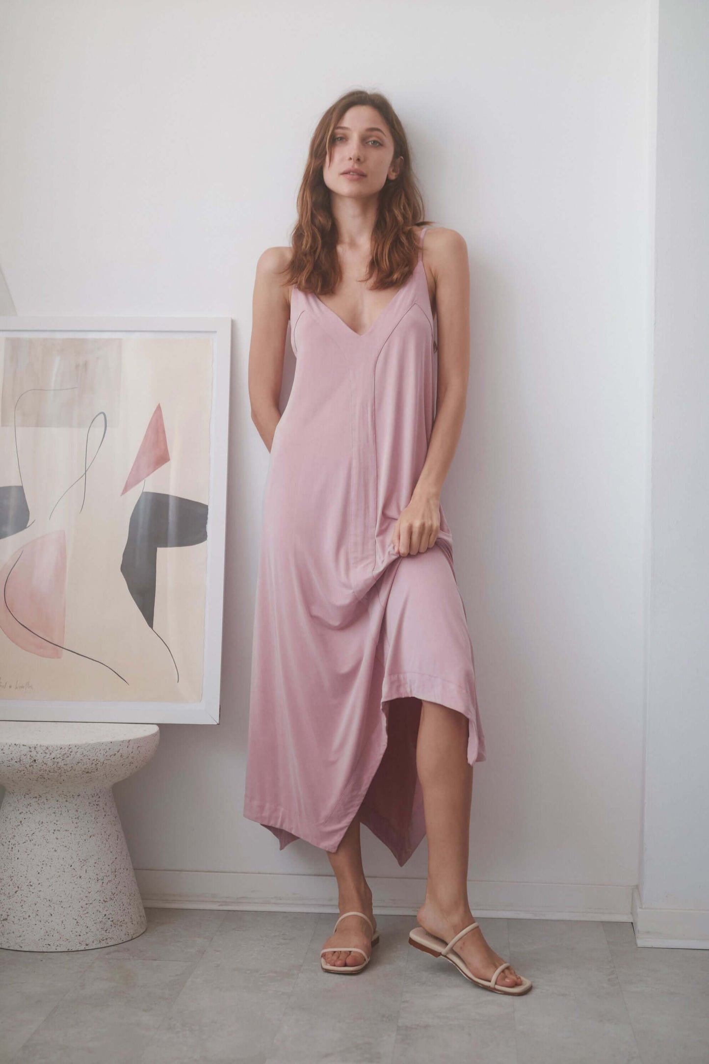 ROSE CUPRO MIDI DRESS | COSSAC