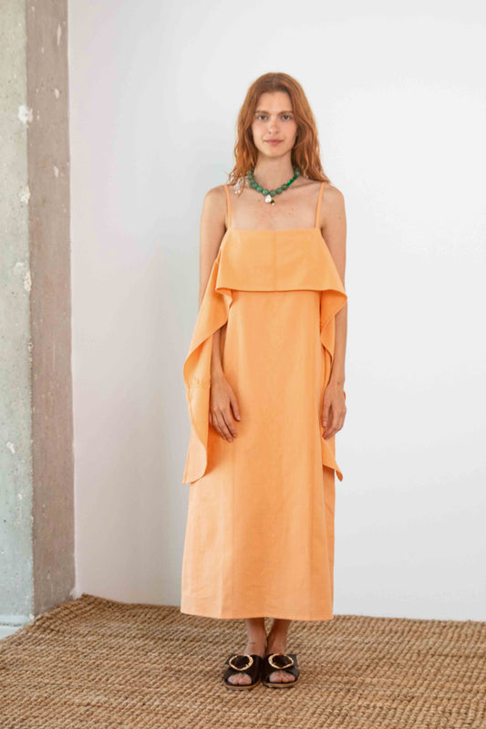 CORAL EMBROIDERED SUN DRESS - ARCHIVE SALE