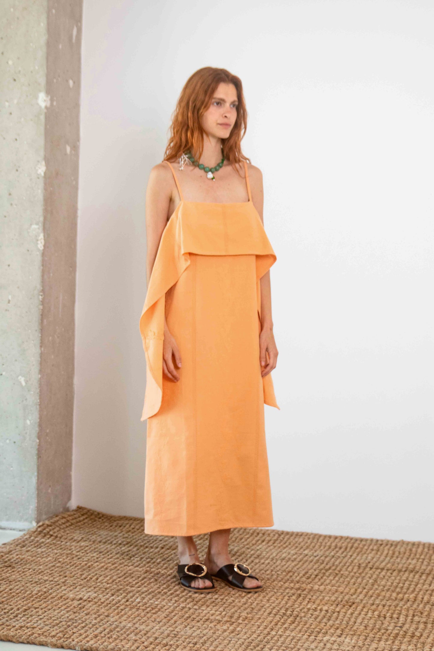 CORAL EMBROIDERED SUN DRESS - ARCHIVE SALE