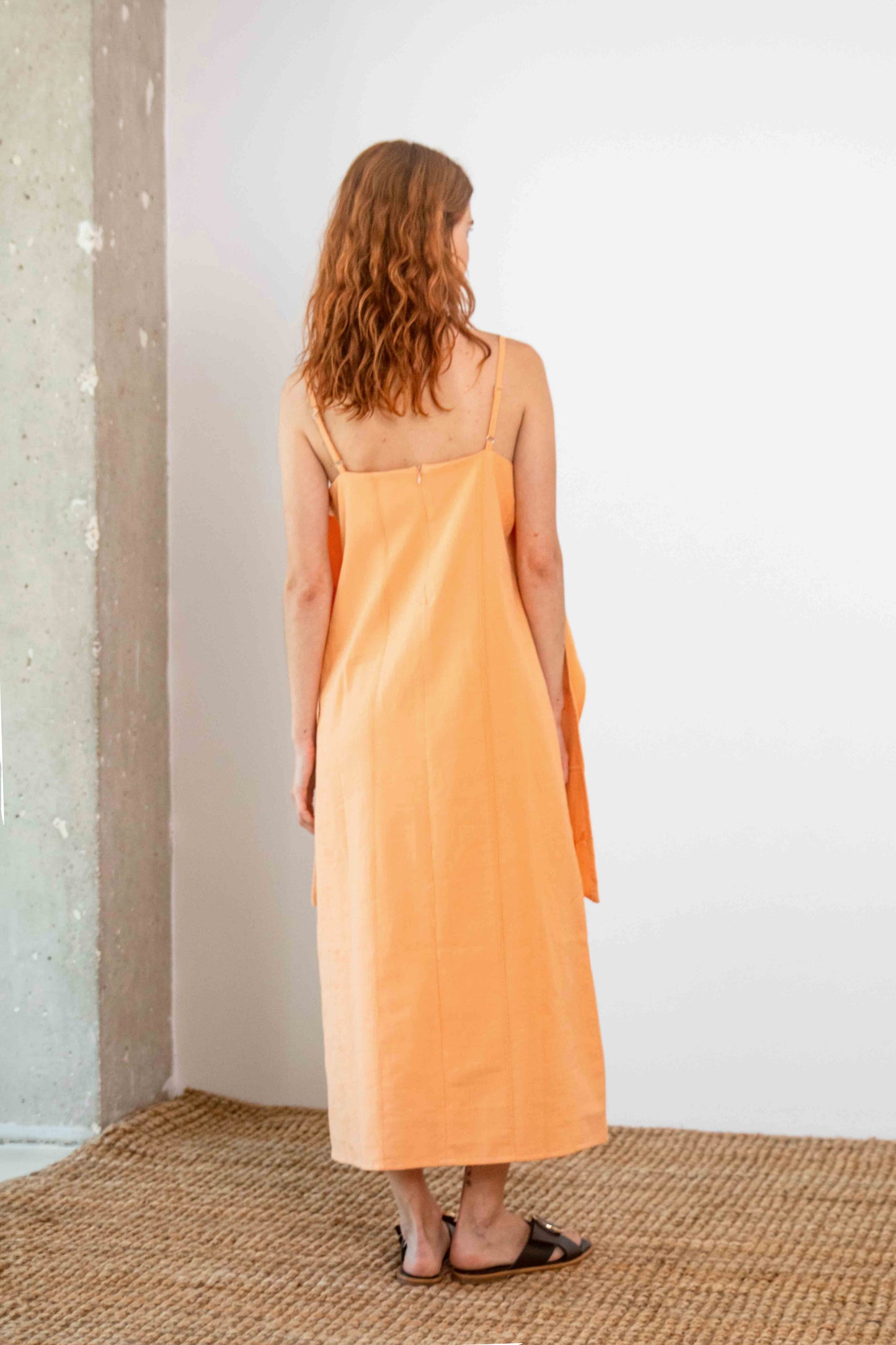 CORAL EMBROIDERED SUN DRESS - ARCHIVE SALE