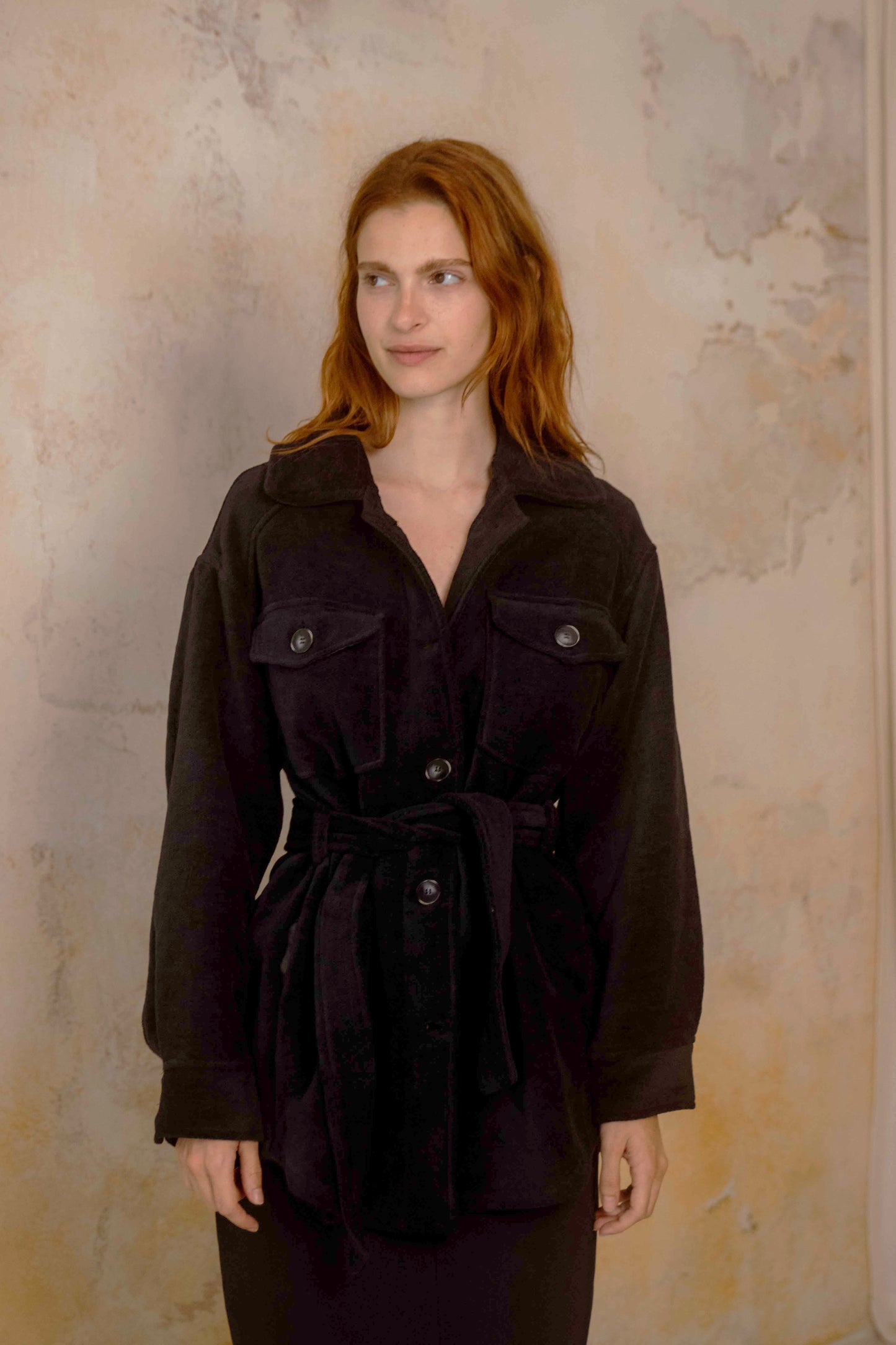Black Organic Cotton Shacket - ARCHIVE SALE
