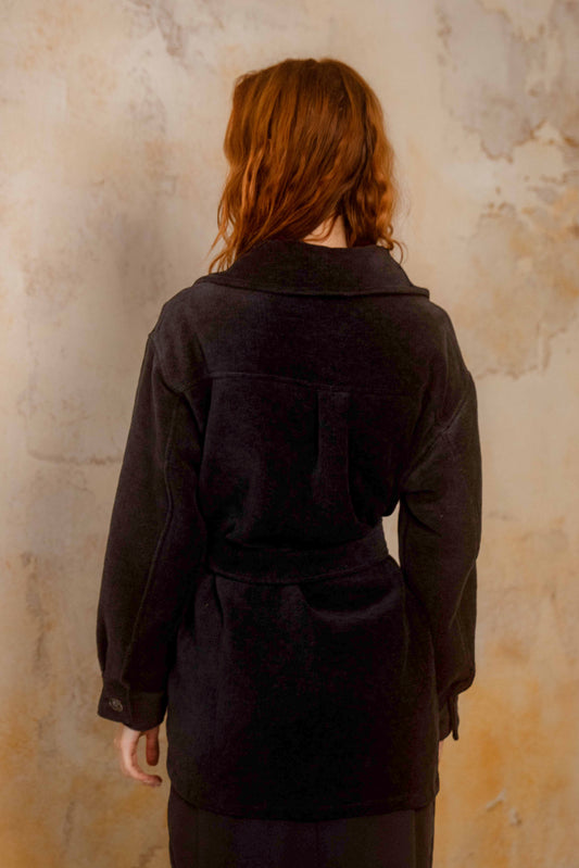 Black Organic Cotton Shacket - ARCHIVE SALE