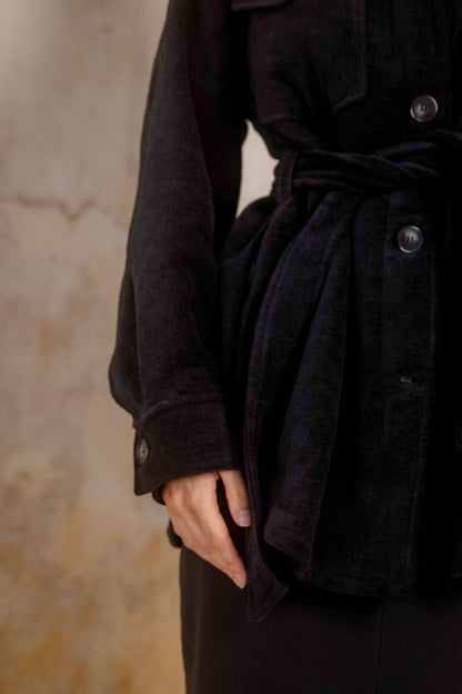 Black Organic Cotton Shacket - ARCHIVE SALE