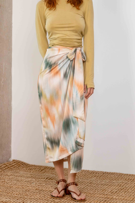 Printed Ecovero Wrap Skirt - ARCHIVE SALE