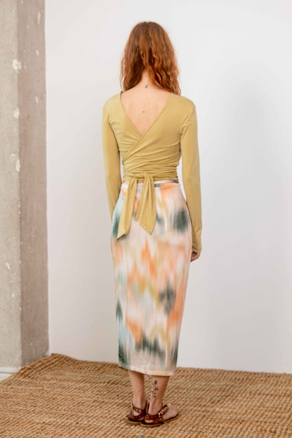 Printed Ecovero Wrap Skirt - ARCHIVE SALE