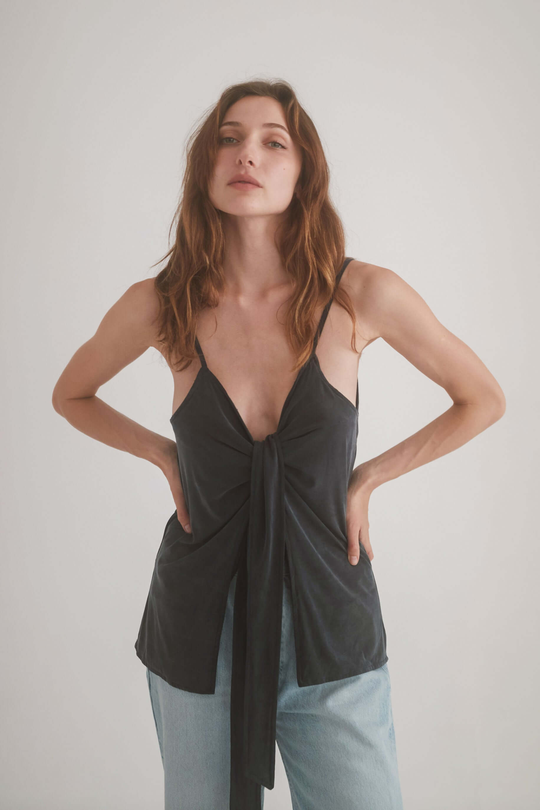 SLATE BLACK REVERSIBLE CAMI | COSSAC