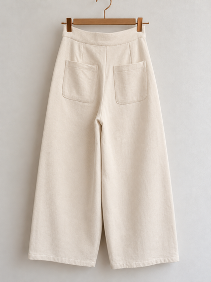 Ecru Barrel-Leg Trousers - ARCHIVE SALE