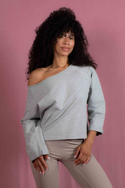 Grey Organic Cotton Sweatshirt - PRIME STUDIO