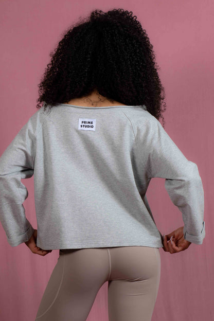 Grey Organic Cotton Sweatshirt - PRIME STUDIO