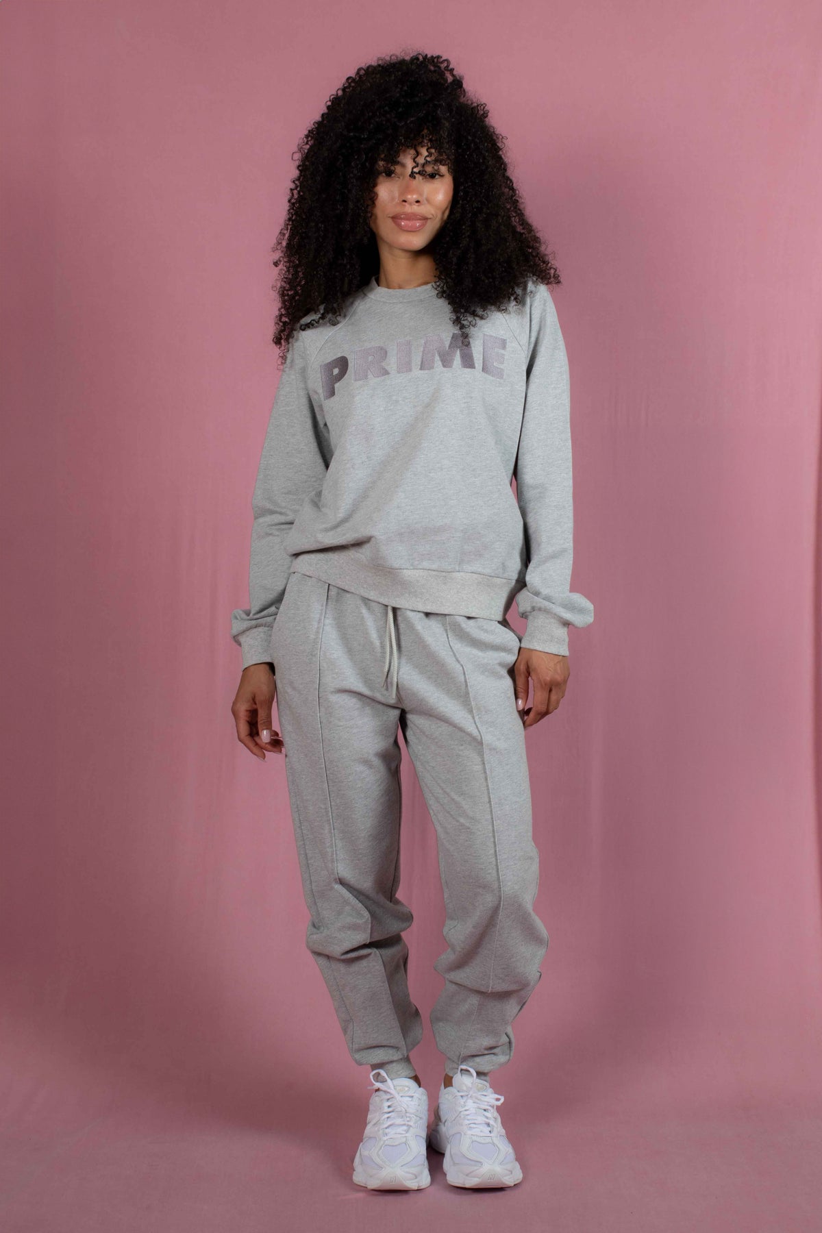 Grey Organic Cotton Embroidered Sweatshirt - PRIME STUDIO