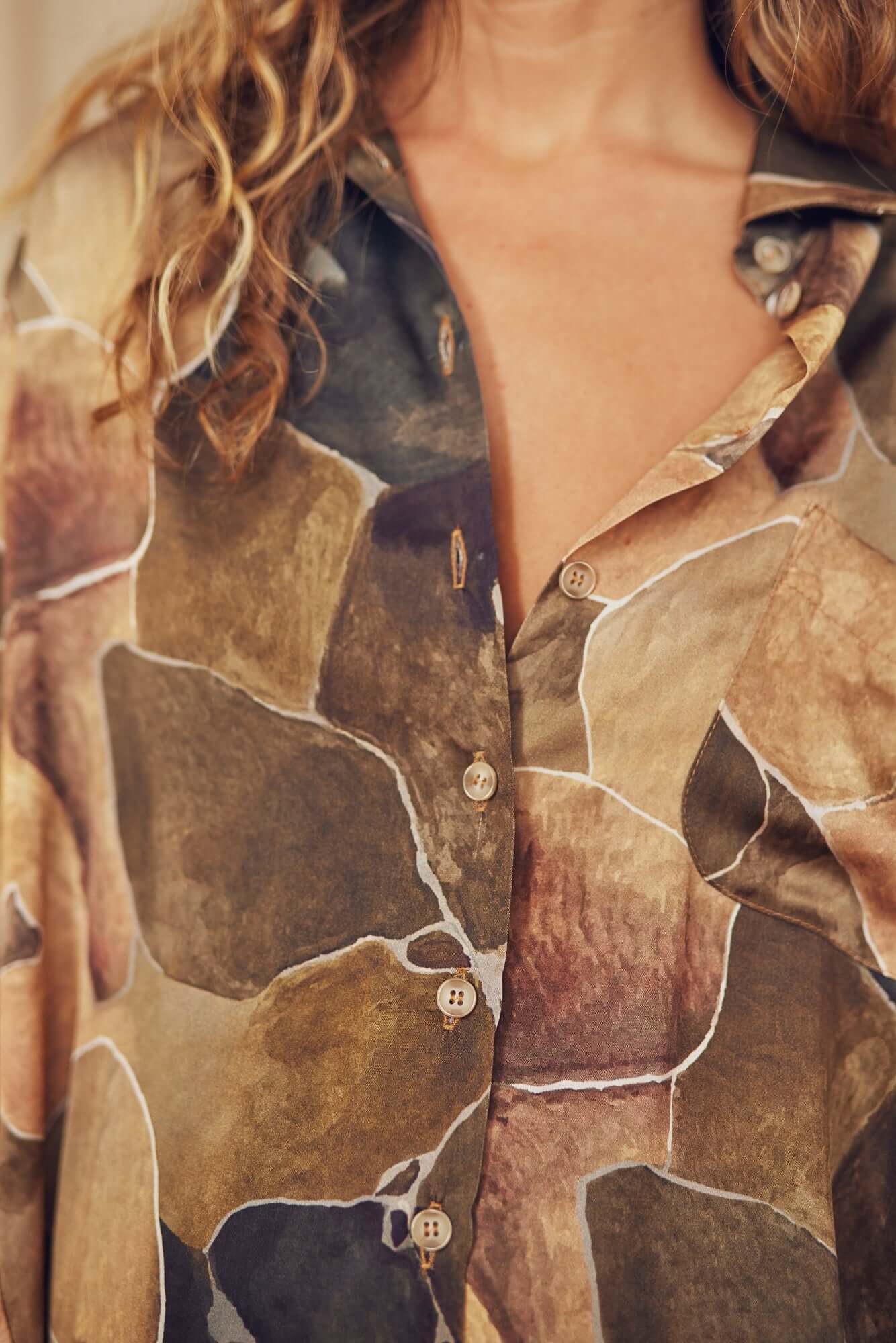 Ecovero Wide Printed Shirt | COSSAC