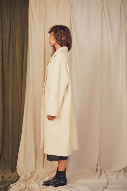 Oat Wide Organic Cotton Coat | COSSAC