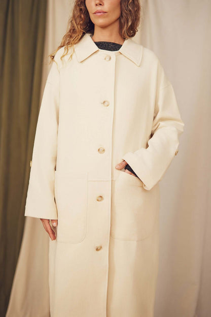 Oat Wide Organic Cotton Coat | COSSAC
