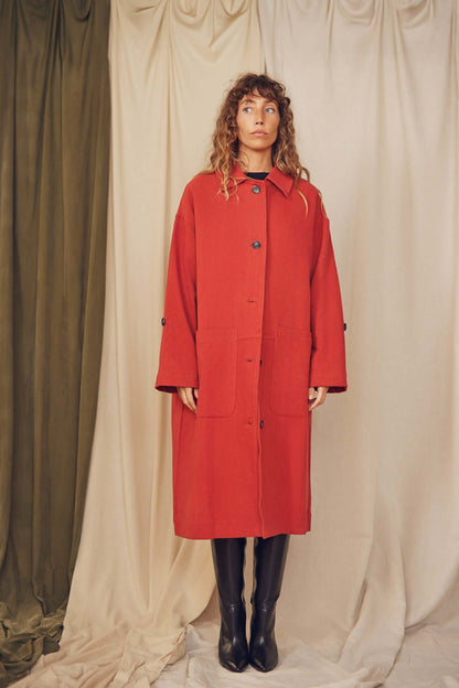 Oat Wide Organic Cotton Coat | COSSAC