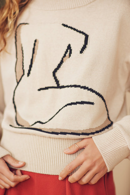 Jacquard Cotton Knit Sweater - ARCHIVE SALE