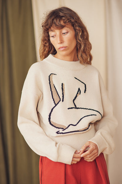 Jacquard Cotton Knit Sweater - ARCHIVE SALE