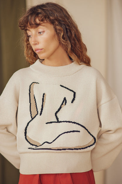 Jacquard Cotton Knit Sweater - ARCHIVE SALE