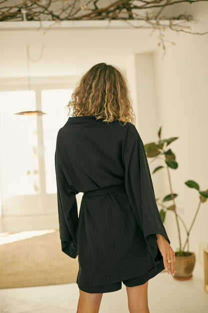 BLACK KIMONO JACKET - ARCHIVE SALE