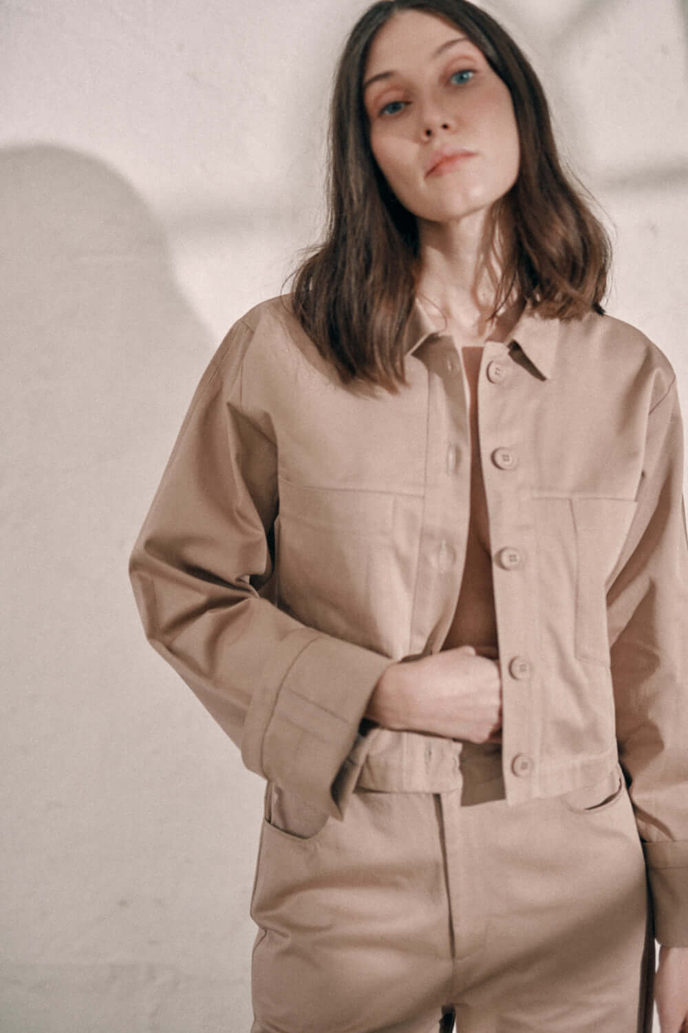 TAUPE DENIM JACKET | COSSAC