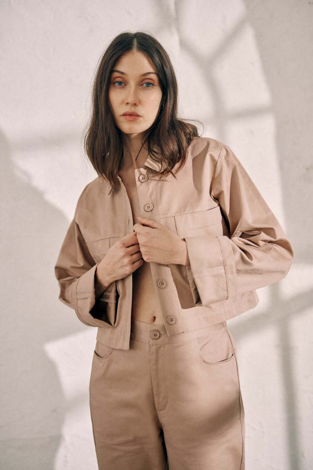 TAUPE DENIM JACKET | COSSAC