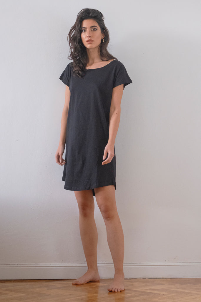 Black Organic Cotton Tunic Dress - ARCHIVE SALE