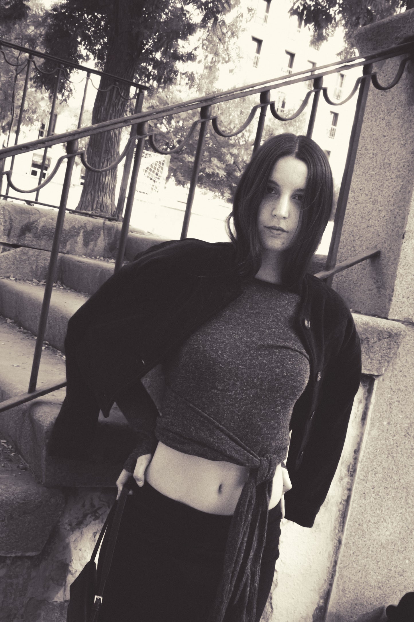 Black Organic Cotton Crop Jacket