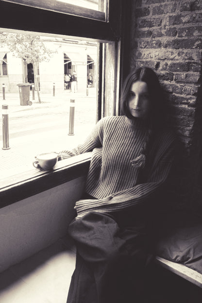 Khaki Heavy Knitted Wool Sweater